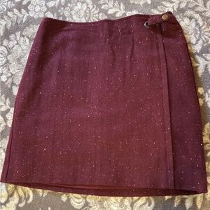 Banana Republic Speckled Burgandy Mini Skirt